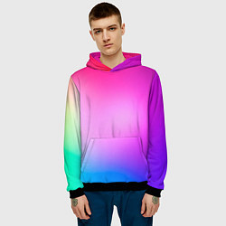 Толстовка-худи мужская Colorful gradient, цвет: 3D-черный — фото 2