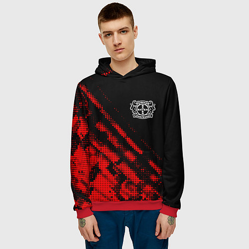 Мужская толстовка Bayer 04 sport grunge / 3D-Красный – фото 3