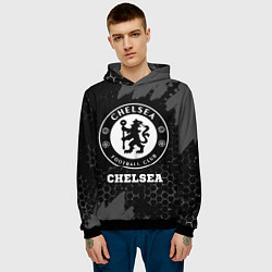 Толстовка-худи мужская Chelsea sport на темном фоне, цвет: 3D-черный — фото 2