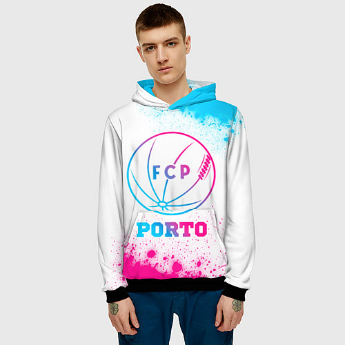 Мужская толстовка Porto neon gradient style / 3D-Черный – фото 3