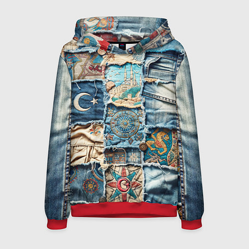 Мужская толстовка Пэчворк из Турции / 3D-Красный – фото 1