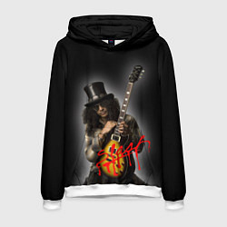 Толстовка-худи мужская Slash музыкант группы Guns N Roses, цвет: 3D-белый