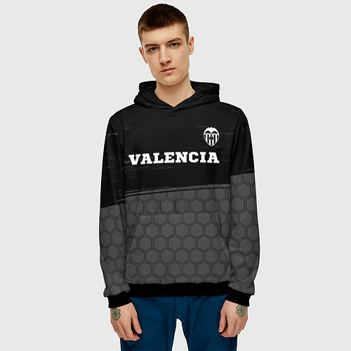 Мужская толстовка Valencia sport на темном фоне посередине / 3D-Черный – фото 3