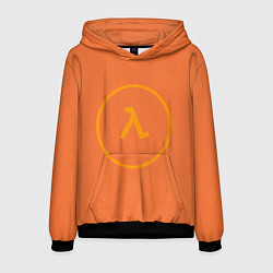 Толстовка-худи мужская Half-Life оранжевый, цвет: 3D-черный