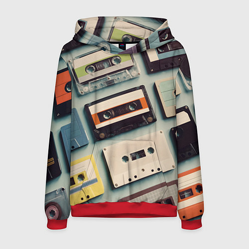 Мужская толстовка Ретро аудио кассеты / 3D-Красный – фото 1