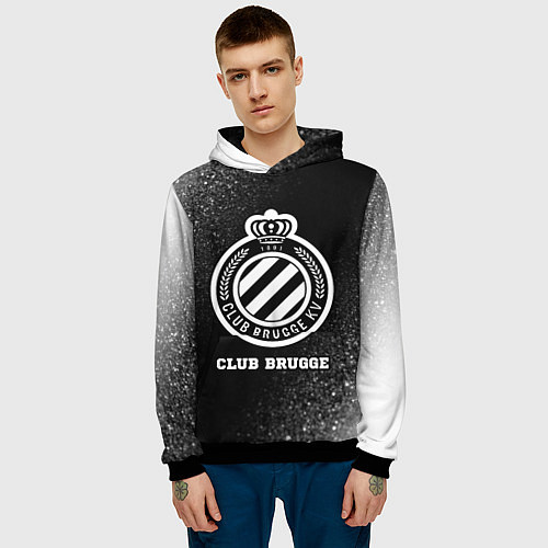 Мужская толстовка Club Brugge sport на темном фоне / 3D-Черный – фото 3