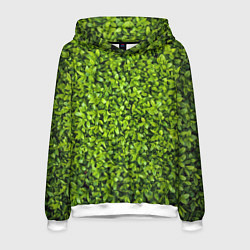Толстовка-худи мужская Зелёная трава листья, цвет: 3D-белый