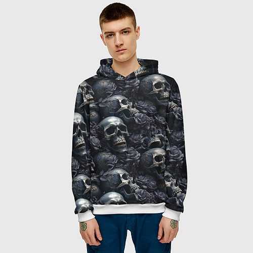 Мужская толстовка Пепельное поле / 3D-Белый – фото 3