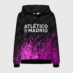 Толстовка-худи мужская Atletico Madrid pro football посередине, цвет: 3D-черный