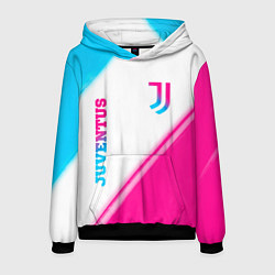 Толстовка-худи мужская Juventus neon gradient style вертикально, цвет: 3D-черный
