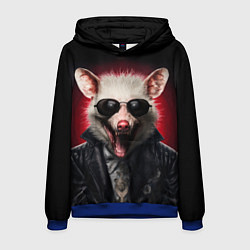 Толстовка-худи мужская Крутой опоссум, цвет: 3D-синий