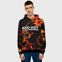 Толстовка-худи мужская Red Hot Chili Peppers red lava, цвет: 3D-черный — фото 2