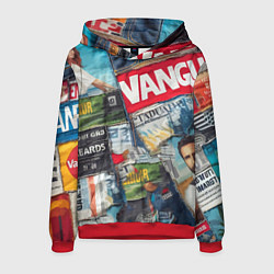 Толстовка-худи мужская Vanguard collage - ai art patchwork, цвет: 3D-красный