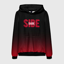 Толстовка-худи мужская Dark side тёмная сторона градиент красно-чёрный, цвет: 3D-черный