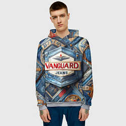 Толстовка-худи мужская Vanguard denim patchwork - ai art, цвет: 3D-меланж — фото 2