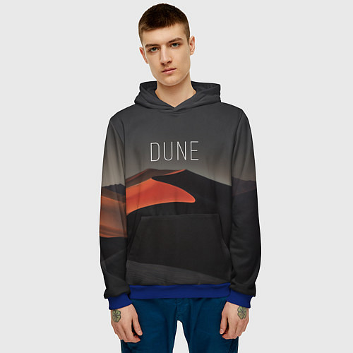 Мужская толстовка Дюна - песок / 3D-Синий – фото 3