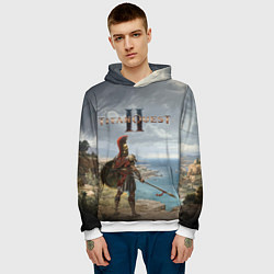 Толстовка-худи мужская Герой titan quest 2, цвет: 3D-белый — фото 2