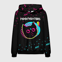 Толстовка-худи мужская Foo Fighters - rock star cat, цвет: 3D-черный