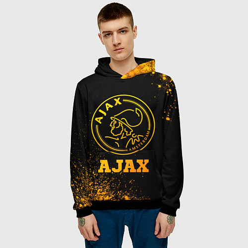 Мужская толстовка Ajax - gold gradient / 3D-Черный – фото 3