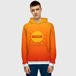 Толстовка-худи мужская Orange sunshine reggae, цвет: 3D-белый — фото 2