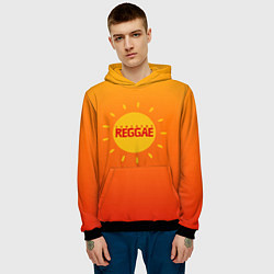 Толстовка-худи мужская Orange sunshine reggae, цвет: 3D-черный — фото 2