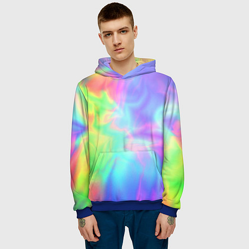 Мужская толстовка Яркий тай-дай абстракция / 3D-Синий – фото 3