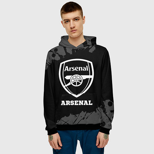 Мужская толстовка Arsenal sport на темном фоне / 3D-Черный – фото 3