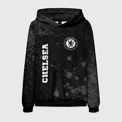 Толстовка-худи мужская Chelsea sport на темном фоне вертикально, цвет: 3D-черный