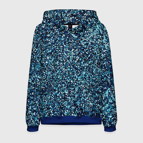 Мужская толстовка Синий пёстрый текстурированный / 3D-Синий – фото 1