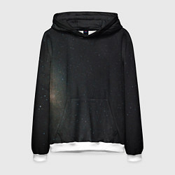 Толстовка-худи мужская Звездный космос темно-синий, цвет: 3D-белый