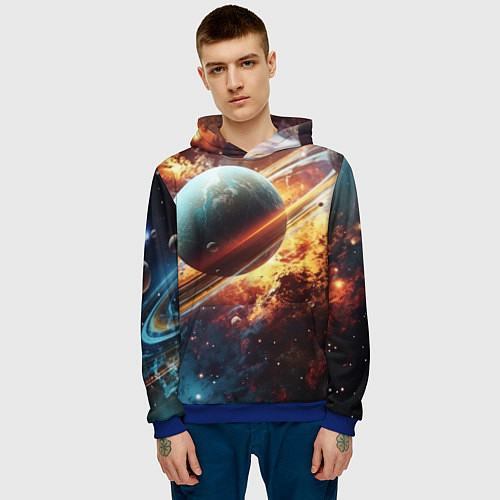 Мужская толстовка Большая планета / 3D-Синий – фото 3