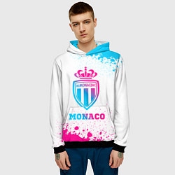 Толстовка-худи мужская Monaco neon gradient style, цвет: 3D-черный — фото 2