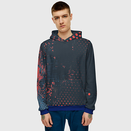 Мужская толстовка Брызги краски на стену / 3D-Синий – фото 3