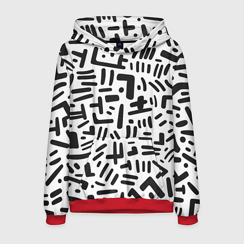 Мужская толстовка Паттерн линиями / 3D-Красный – фото 1