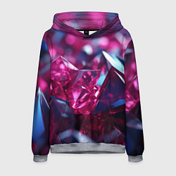 Толстовка-худи мужская Яркие розовые хрусталики, цвет: 3D-меланж