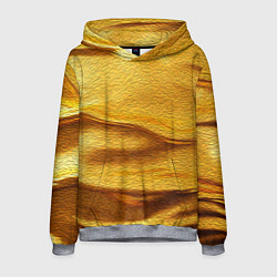 Толстовка-худи мужская Золотая поверхность с волнами и рябью, цвет: 3D-меланж
