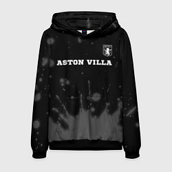 Толстовка-худи мужская Aston Villa sport на темном фоне посередине, цвет: 3D-черный
