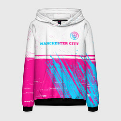 Мужская толстовка Manchester City neon gradient style посередине