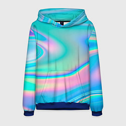Толстовка-худи мужская Неоновый бензин, цвет: 3D-синий