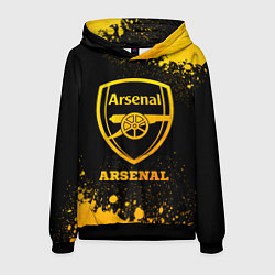 Толстовка-худи мужская Arsenal - gold gradient, цвет: 3D-черный