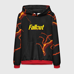 Толстовка-худи мужская Фэллаут шторм молнии, цвет: 3D-красный