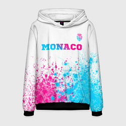 Толстовка-худи мужская Monaco neon gradient style посередине, цвет: 3D-черный