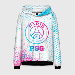 Толстовка-худи мужская PSG neon gradient style, цвет: 3D-черный