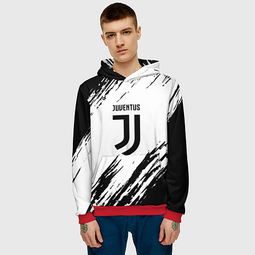 Мужская толстовка Juventus краски / 3D-Красный – фото 3