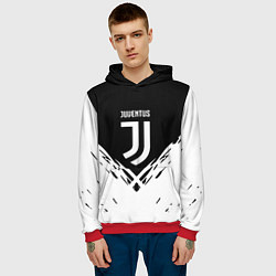 Толстовка-худи мужская Juventus sport geometry fc club, цвет: 3D-красный — фото 2