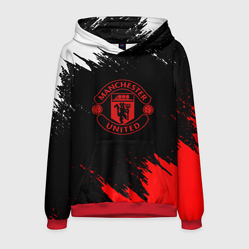 Мужская толстовка Манчестер Сити краски / 3D-Красный – фото 1