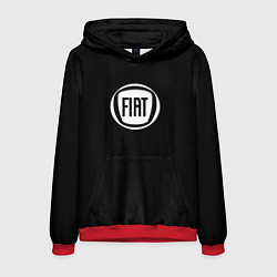 Толстовка-худи мужская FIAT logo white, цвет: 3D-красный