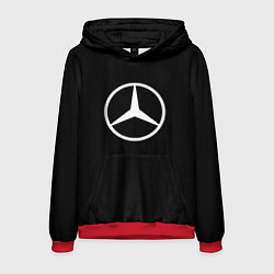 Толстовка-худи мужская Mercedes benz logo white, цвет: 3D-красный