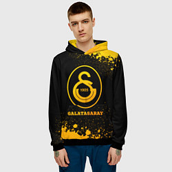 Толстовка-худи мужская Galatasaray - gold gradient, цвет: 3D-черный — фото 2
