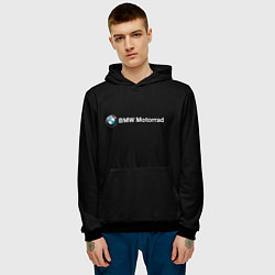 Толстовка-худи мужская Bmw logo, цвет: 3D-черный — фото 2
